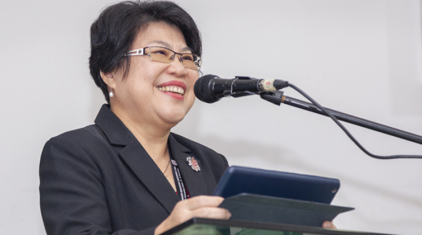 Associate Professor Dr Mabel Tan, Chief Executive Officer, UCSI College delivering her speech before the signing of MoA with SACE International.