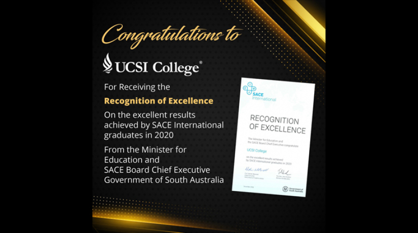 UCSI College receives the Recognition of Excellence from SACE International.